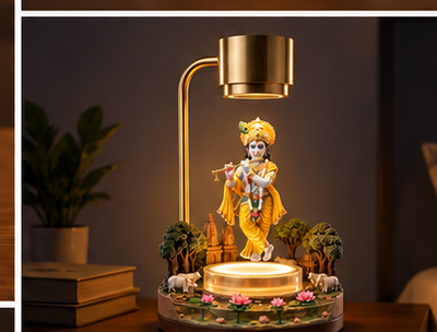 Floating Krishna Ji LED Lamp – Divine & Elegant Home Décor