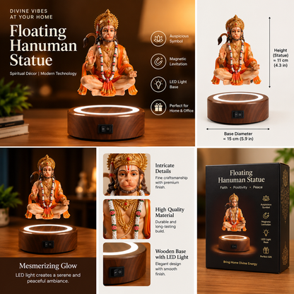 🕉️ Floating Hanuman Ji LED Levitation Lamp